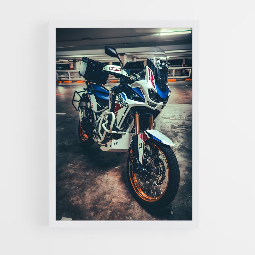 Poster Aventure en Bleu – affiche Honda Moto (vue 3)